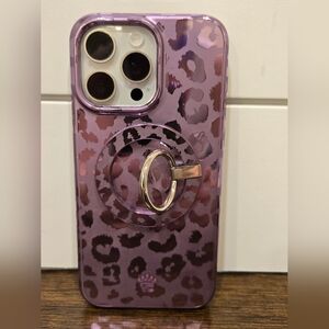 Velvet Caviar Lavender Leopard Phone Case with Ring - iPhone 15 Pro Max